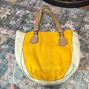 Yellow and Cream Tote Bag